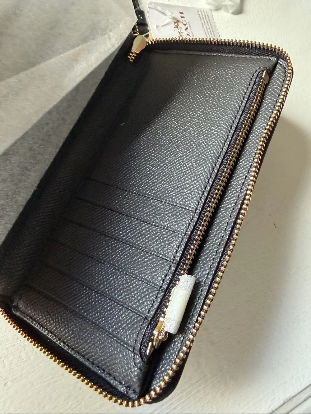 COACH NWT Black Leather Phone Wallet
